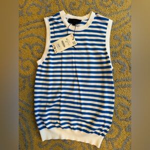 Zara Striped Sleeveless Knit Top